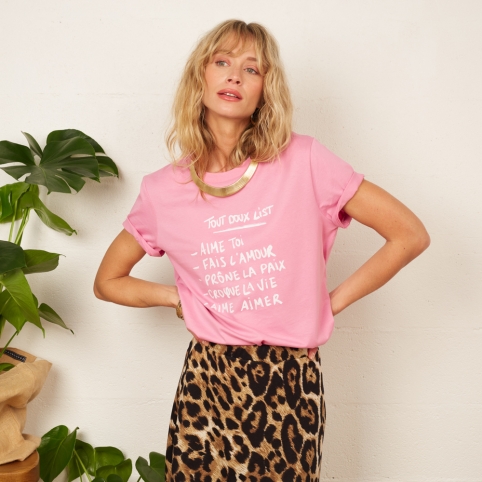 T-shirt Rose Tout Doux List collection ARMÉE DE L'AMOUR