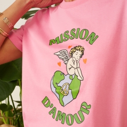 T-shirt Rose Mission d'Amour by Maud Parys