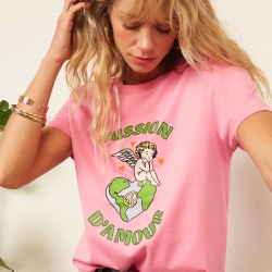T-shirt Rose Mission d'Amour by Maud Parys
