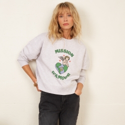 Sweat Boxy Gris Mission d'Amour by Maud Parys