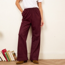 Pantalon Oscar Velours Bordeaux Femme Faubourg 54