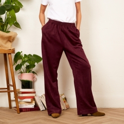 Pantalon Oscar Velours Bordeaux Femme Faubourg 54