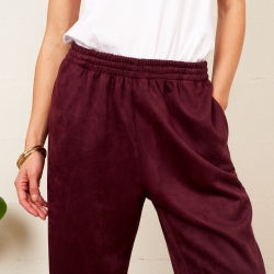 Pantalon Oscar Velours Bordeaux Femme Faubourg 54