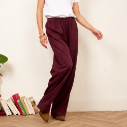 Pantalon Oscar Velours Bordeaux Femme Faubourg 54