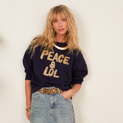 Sweat Boxy Navy Peace & Lol