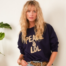 Sweat Boxy Navy Peace & Lol