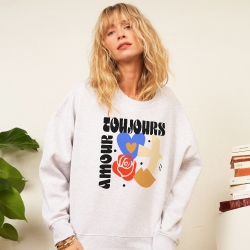 Sweat Boxy Gris Amour Toujours