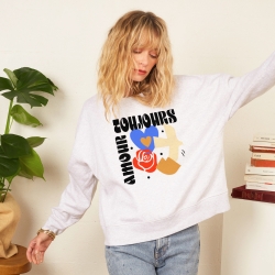 Sweat Boxy Gris Amour Toujours