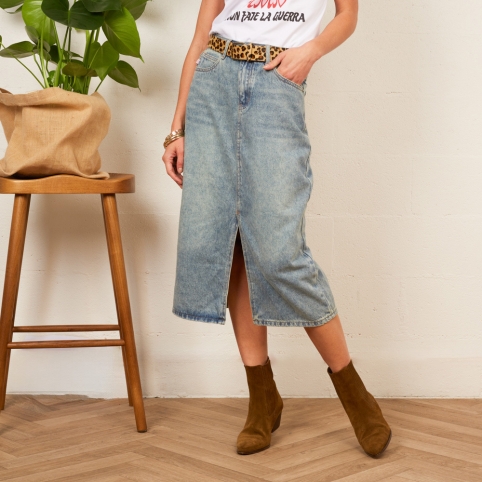 Jupe en denim Sydney x Maud Parys collection ARMÉE DE L'AMOUR