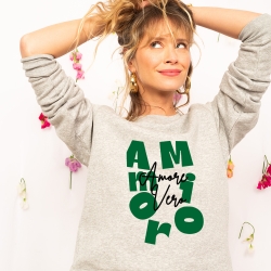 Sweat gris Amor Mio Amore Vero Vert FEMME