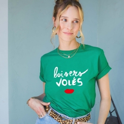 T-Shirt Vert Baisers Volés by LesFutiles