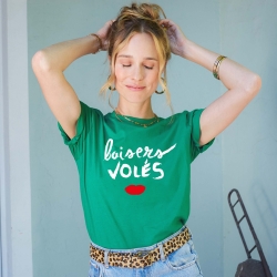 T-Shirt Vert Baisers Volés by LesFutiles
