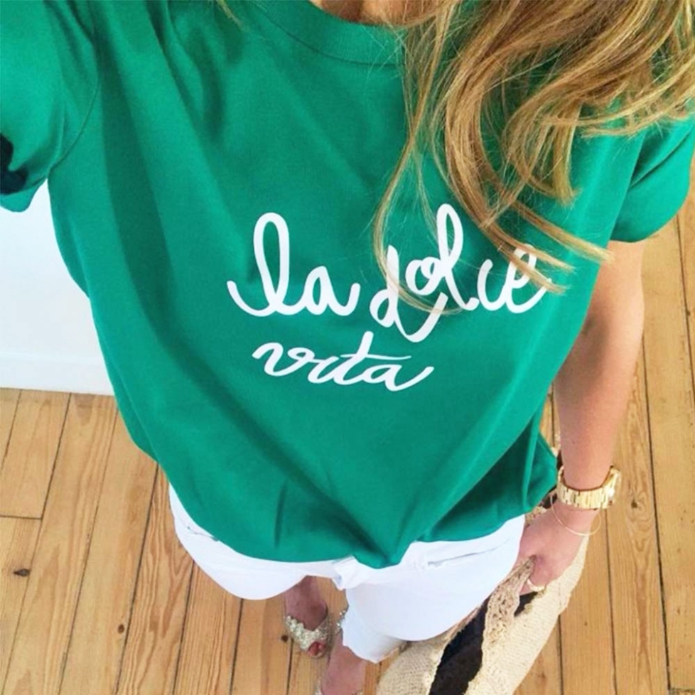 T-Shirt Vert La dolce Vita by LesFutiles