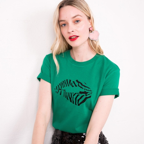 T-Shirt Vert Martina Zèbre