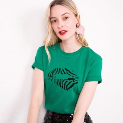 T-Shirt Vert Martina Zèbre