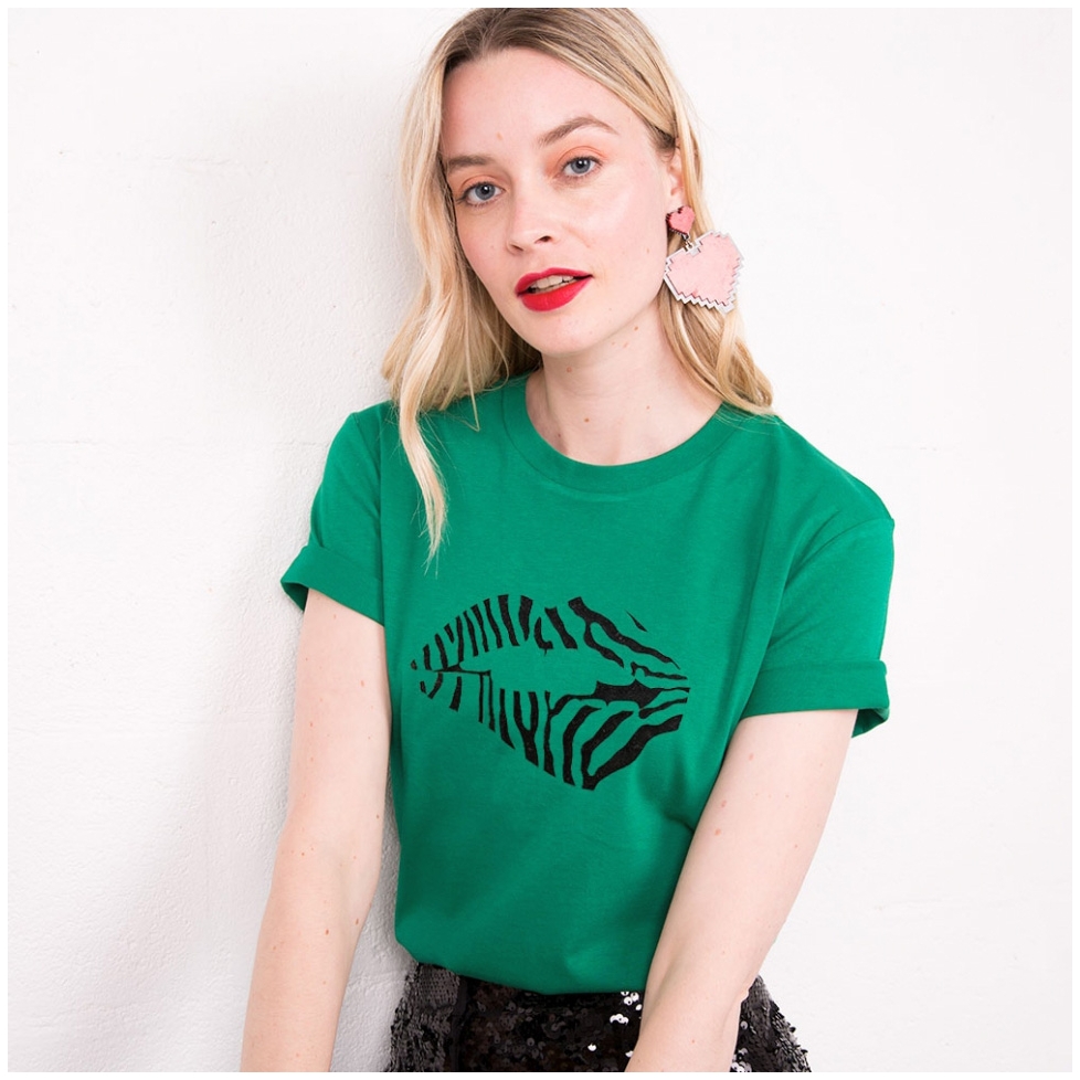 T-Shirt Vert Martina Zèbre
