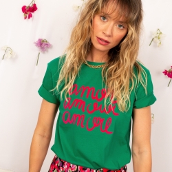 T-shirt Vert Amor Amour Amore