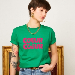 T-shirt Vert Coeur à Coeur