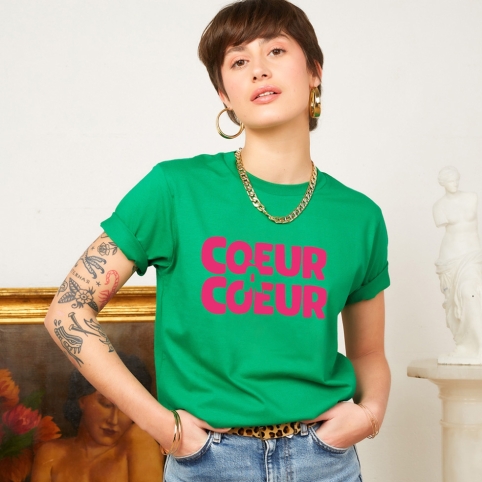 T-shirt Vert Coeur à Coeur collection L'ALFABETO DELL'AMORE