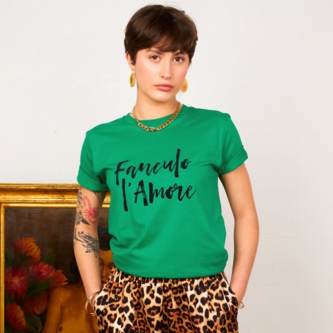 T-shirt Vert Fanculo l'Amore by TrendyEmma collection L'ALFABETO DELL'AMORE