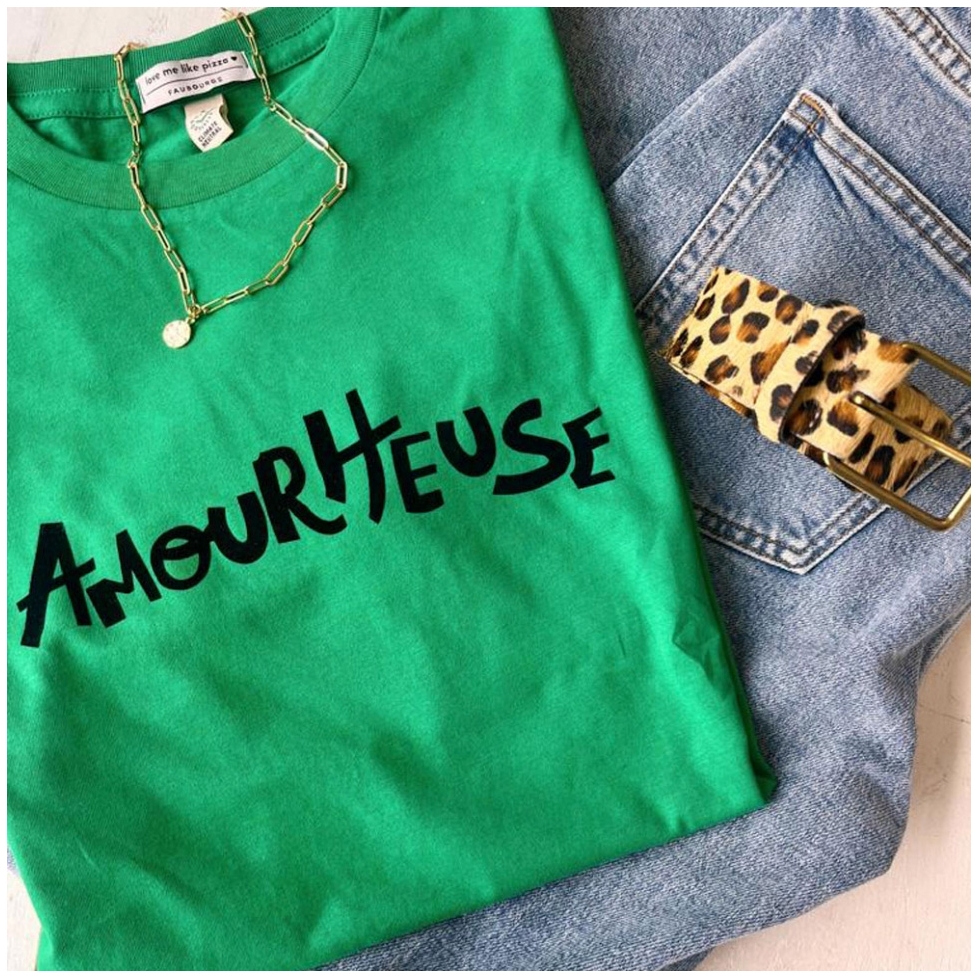 T-shirt Vert Amourheuse