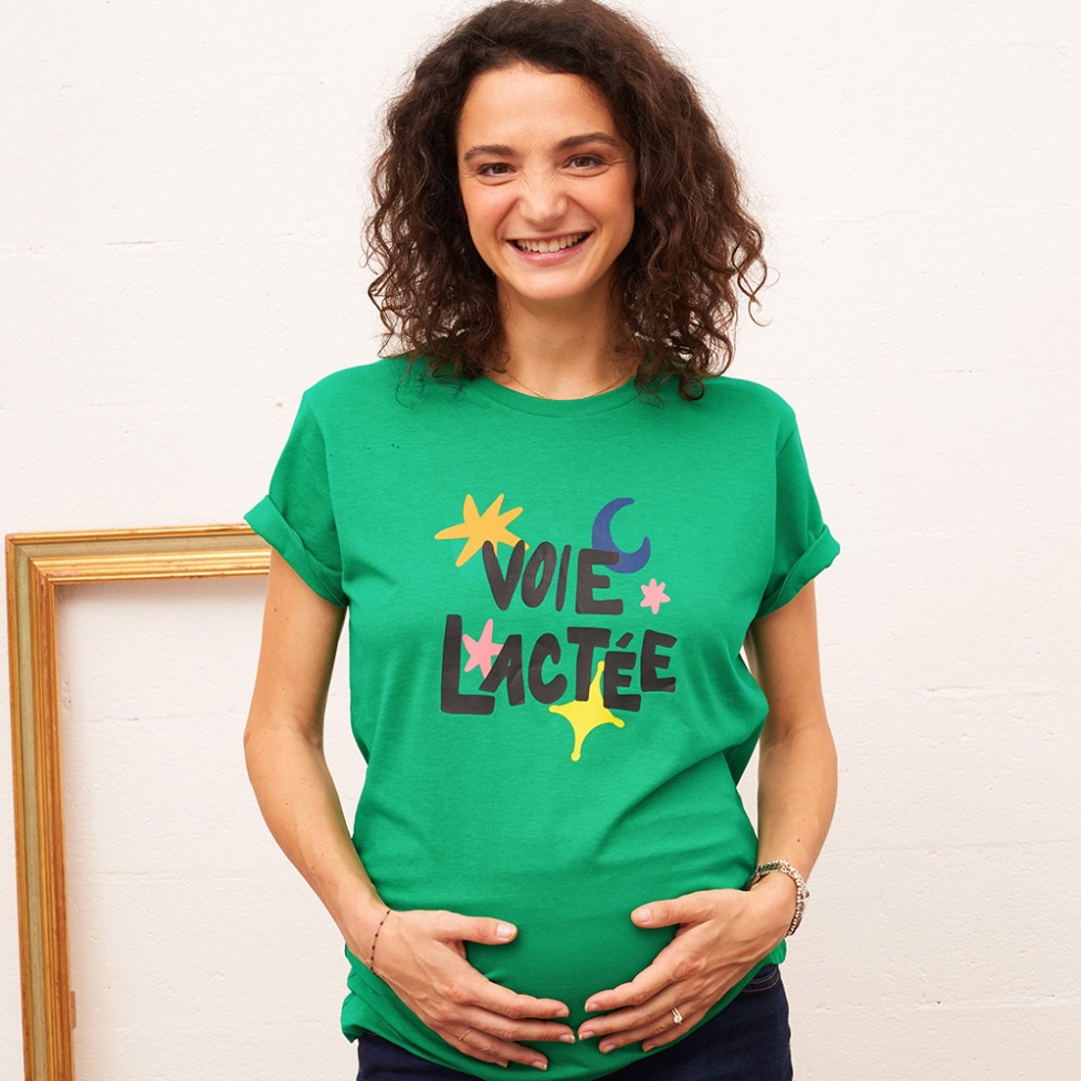 T-shirt Vert Voie Lactée Mamma