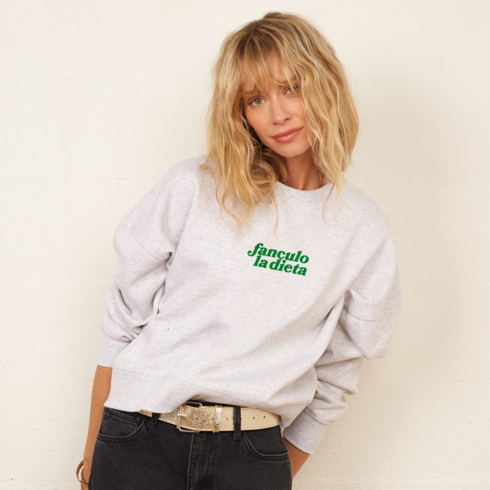 SWEAT GRIS FANCULO LA DIETA VERT V2 FAUBOURG54 FEMME