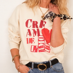 Sweat Boxy Crème Cream de l'Amour