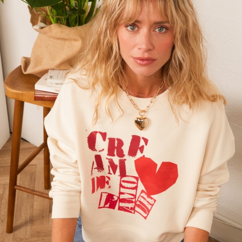 Sweat Boxy Crème Cream de l'Amour
