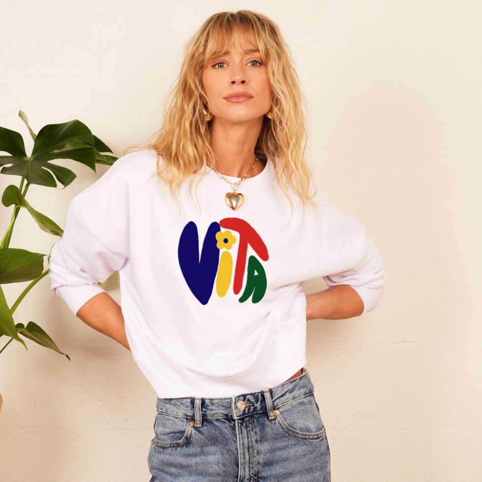 Sweat Boxy Blanc Vita