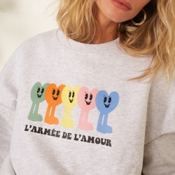 Sweat Boxy Gris Soldats de L'Amour
