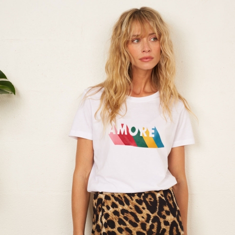 T-shirt Blanc Multi Amore collection ARMÉE DE L'AMOUR