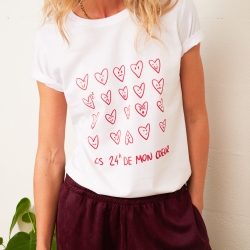 T-shirt Blanc 24H De Mon Coeur
