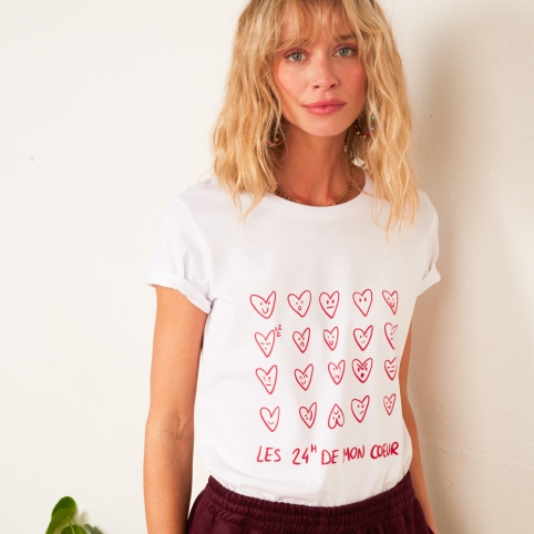 T-shirt Blanc 24H De Mon Coeur collection ARMÉE DE L'AMOUR