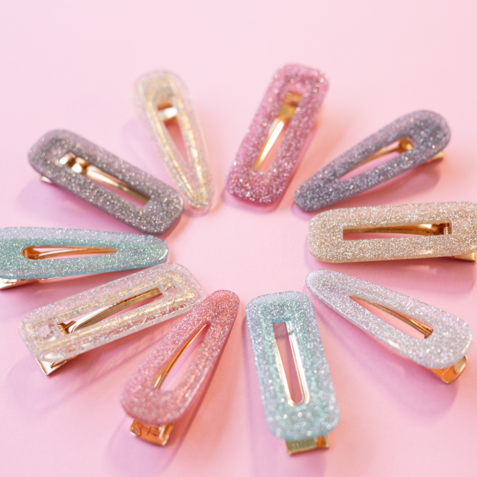 Barrettes à Cheveux Glitter Rectangle