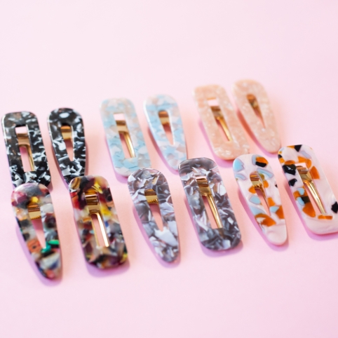 Barrette à Cheveux Marbré Rectangle