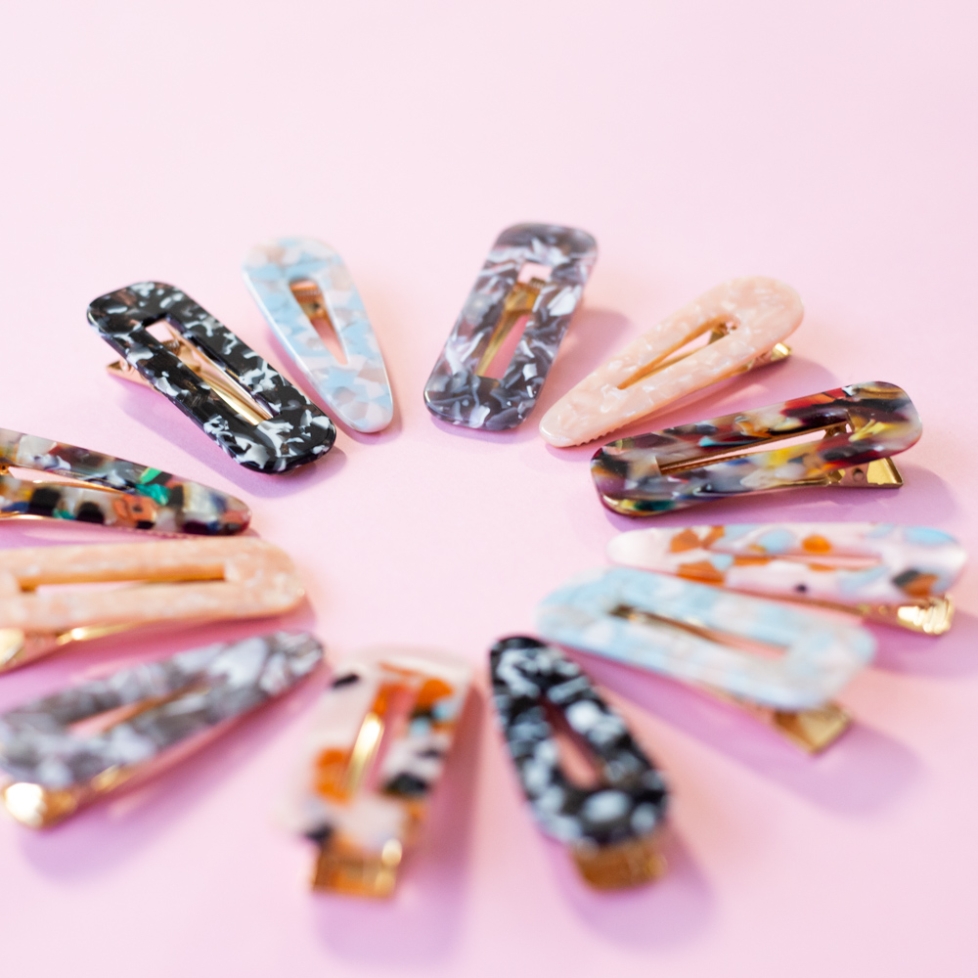 Barrettes à Cheveux Marbrés Triangle
