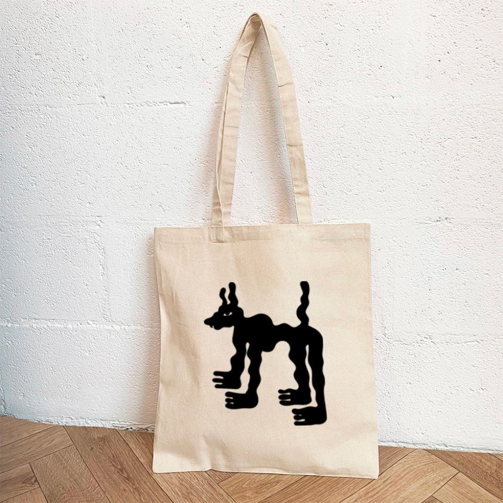 tote bag fluffy dog creme