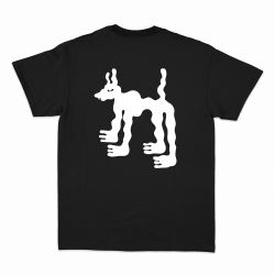 t-shirt noir fluffy dog