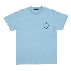 t-shirt bleu fluffy dog