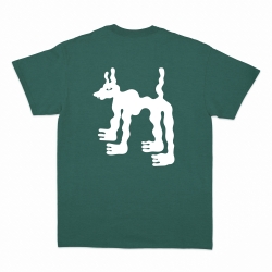 t-shirt vert fluffy dog
