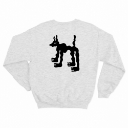 sweat gris fluffy dog