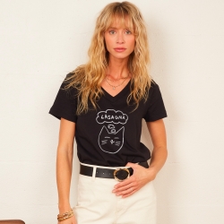 T-shirt Col V Noir Lasagna FAUBOURG54 FEMME T-shirt Col V Noir Lasagna FAUBOURG54 FEMME