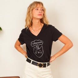 T-shirt Col V Noir Lasagna FAUBOURG54 FEMME T-shirt Col V Noir Lasagna FAUBOURG54 FEMME