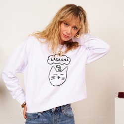 Sweat Blanc Boxy Lasagna femme faubourg54 Sweat Blanc Boxy Lasagna femme faubourg54
