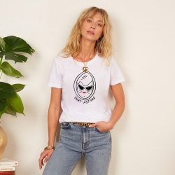 T-shirt Blanc Chat-astique