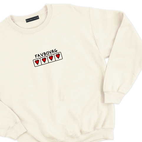 Sweat Crème Cuore Matto collection Sentimenti