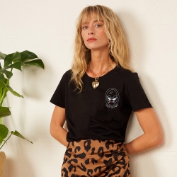 T-shirt Chat-astique brodé