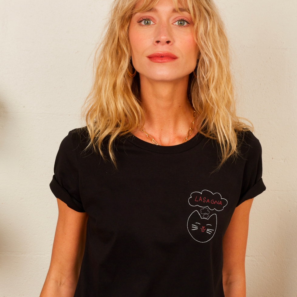 T-shirt Lasagna brodé