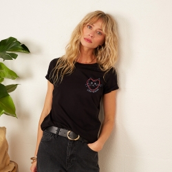 T-shirt Chat-rmeuse brodé